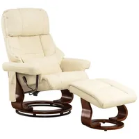 MCombo Relaxsessel Fernsehsessel 360° drehbar Massagesessel mit Fußhocker 9068 - Weiß