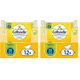 Cottonelle Feuchtes Toilettenpapier, Natürlich Pflegend - Kamille & Aloe Vera, Biologisch Abbaubar, Plastikfrei, Wiederverschließbar, Vorteilspack, 12 x 42 Feuchttücher (Packung mit 2)