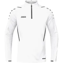 Jako Challenge Sweatshirt mit 1/4-Reißverschluss weiß/anthra light 3XL