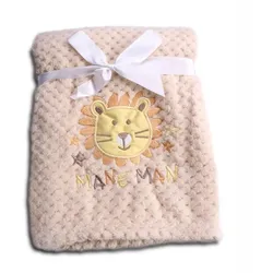 Cangaroo Babydecke Freya, Größe 80 x 110 cm kuschelige Babydecke aus Fleece beige