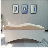 STM Company Massageliege Wellen-Matratze (Curved Lash Topper) mit Memory Schaum (180x60 cm / 190x70 cm, Mit Veloursbezug), ohne Kosmetikliege, ideal für Wimpernverlängerungen, PMU beige 190x70 cm
