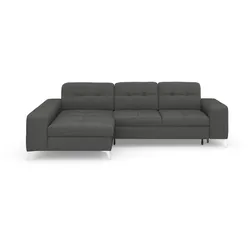 Ecksofa SIT & MORE "Baviene L-Form", grau, B:286cm H:92cm T:176cm, Sofas, inklusive Sitztiefenverstellung und Federkern, wahlweise Bettfunktion