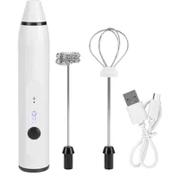 USB Wiederaufladbarer handgehaltener elektrischer Milchaufschäumer elektrischer Schneebesen Mini Foamer für Kaffee Latte Hot Chocolate(Weiß)