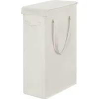 truvo Schmaler Wäschekorb Mit Deckel, Großes Fassungsvermögen 60 L, Aus Oxford-gewebe, Mit Langen Griffen, Für Schlafzimmer Und Badezimmer (beige)