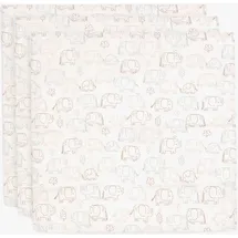jollein Musselintuch 70x70 cm 3er-Pack, Elephant Tales