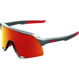 100% S3 matte gunmetal/hiper red multilayer mirror lens (60005-000-27)