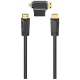 Hama 205162 HDMI-KABEL 1,5M+ADAPTER Schwarz Anschlusskabel/Verbindungskabel/Adapterkabel/Adapter 205162