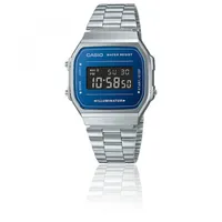Casio Retro Vintage Uhr Silver Grey / Silver Grey / Lcd Blue One Size