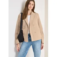 Cecil CECIL, Damen, Gr. XXL (46), beige (crispy camel), Web, Obermaterial: 100% Baumwolle. Futter: 100% Polyester, unifarben, lässig geschnitten hüftlang, V-Ausschnitt, Jacken Outdoorjacke, mit Reverskragen