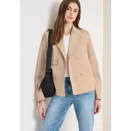 Cecil CECIL, Damen, Gr. XXL (46), beige (crispy camel), Web, Obermaterial: 100% Baumwolle. Futter: 100% Polyester, unifarben, lässig geschnitten hüftlang, V-Ausschnitt, Jacken Outdoorjacke, mit Reverskragen