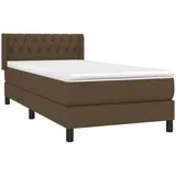 vidaXL Boxspringbett mit Matratze Dunkelbraun 90x200 cm Stoff