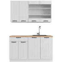 Vicco Küchenzeile Fame-Line 140 cm Weiß Eiche