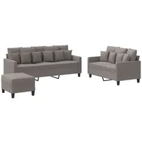 VidaXL 3-tlg. Sofagarnitur mit Kissen Taupe Stoff
