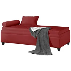 Relaxliege 120x200 cm mit wählbarer Matratze rot - Kamina Komfort