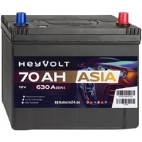 HeyVolt Asia Autobatterie 12V 70Ah 630A/EN Starterbatterie, absolut wartungsfrei, Pluspol Rechts