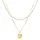 KUZZOI Halskette Herren Layer Figaro Venezianer Plättchen 925 Silber Gold