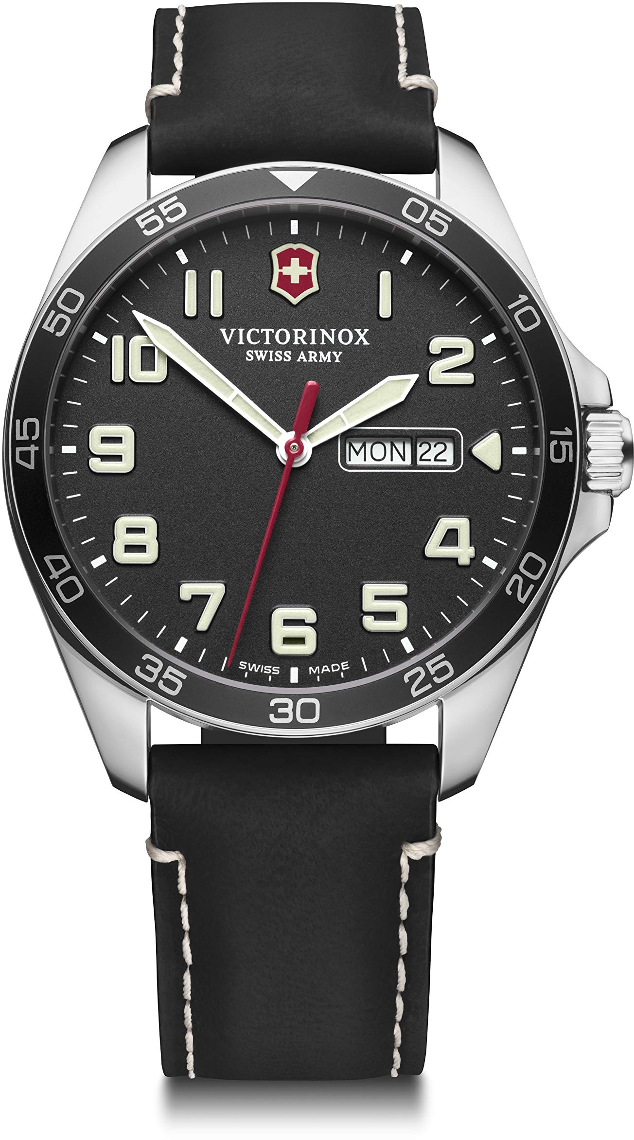 Victorinox Herren-Uhr FieldForce, Herren-Armbanduhr, analog, Quarz, Wasserdicht bis 100 m, Gehäuse-Ø 42 mm, Armband 21 mm, 65 g, Schwarz