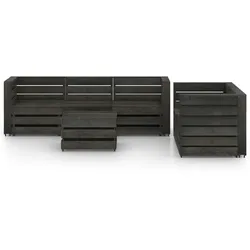 vidaXL 6-tlg. Garten-Lounge-Set Grau Imprägniertes Kiefernholz