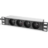 Digitus 10" Steckdosenleiste mit Aluminiumprofil, 4-fach CEE 7/5 Steckdosen