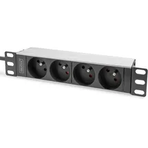 Digitus 10" Steckdosenleiste mit Aluminiumprofil, 4-fach CEE 7/5 Steckdosen