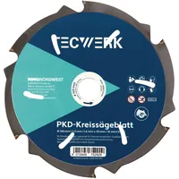 tecwerk Handkreissägeblatt AD 160 mm Z.6 PKD Schnitt-B.2,2 mm