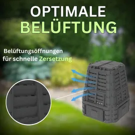ViD Komposter 740 Liter Schwarz Garten Schnellkomposter