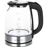 EMERIO WK-119988.7 Wasserkocher schnurlos Schwarz, Edelstahl Fassungsvermögen: 1.7l