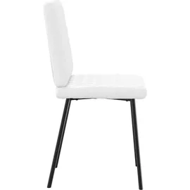 vidaXL Esszimmerstühle 2 Stk. Weiß Kunstleder