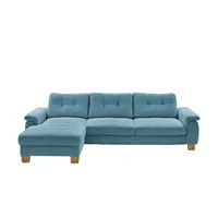 meinSofa Ecksofa aus Cord Suna ¦ blau ¦ Maße (cm): B: 316 H: 86 T: 177