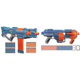 Nerf E9481F03 Elite 2 Turbine CS-18 motorisierter Blaster, 36 Nerf Darts, 18-Dart Clip-Magazin & E9527F03 Nerf Elite 2 Shockwave RD-15 Blaster, 30 Nerf Darts, 15-Dart Rotationstrommel