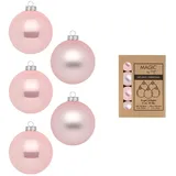 inges magic & goodz 24 Stück in Kartonbox Christbaumkugeln Weihnachtsbaumkugeln hellrosa Mix