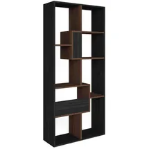SKRAUT HOME Bücherregal 67 x 31 x 162 cm Schwarz/Eiche