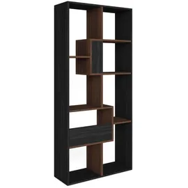 SKRAUT HOME Bücherregal 67 x 31 x 162 cm Schwarz/Eiche