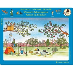 Gerstenberg Verlag Puzzle Wimmel-Rahmenpuzzle Zu Hause in Wimmlingen Motiv Garten, Puzzleteile