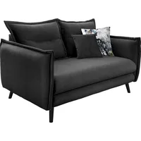2-Sitzer INOSIGN "Lazio", grau (anthrazit), B:162cm H:97cm T:110cm, 100% Polyester;Wendekissen: 100% Polyester, Sofas, inklusive 1 Stk. Wende- und 1 Stk. Zierkissen