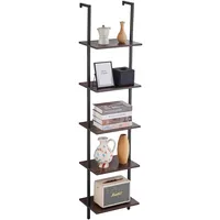 Vevor Schweberegal Leiterregal mit Metallrahmen Bücherregal 5 Ebenen, 40x30cm
