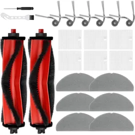 lehongs 22 Stück Zubehör für Q7 M5/Q7 L5+ 2 Hauptbürsten/6 HEPA-Filter/6 Wischpads/6 Seitenbürsten