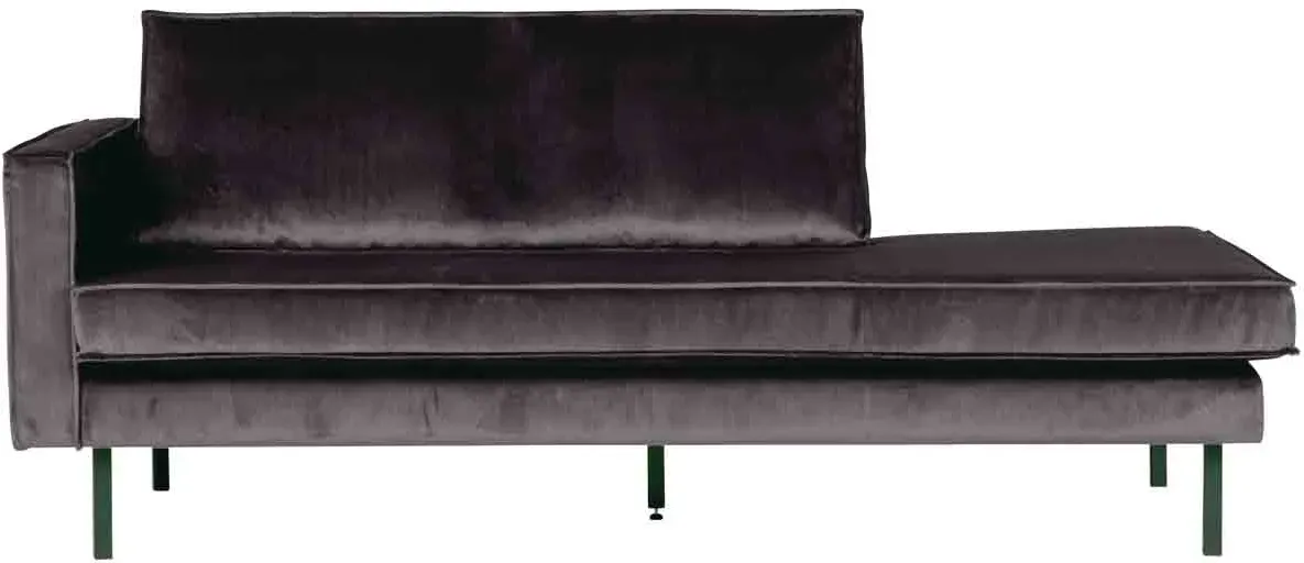 Daybed Recamiere Rodeo Samt, modern und gepolstert, links, anthrazit, elegantes Design