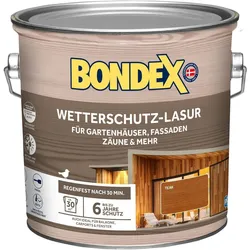 BONDEX Wetterschutz-Lasur für Aussen, Holz-Schutz, UV-Schutz, seidenmatt, Teak, 2,5 l