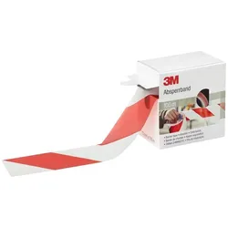 3M Absperrband, rot / weiß, nicht klebend, 70 mm x 100 m