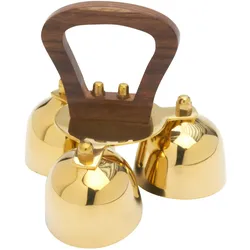 Altarglocke 3-Klang m.Holzgriff, , Messing, gold