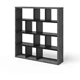 TemaHome Bücherregal »Berlin Regal 150 cm breit, Raumteiler, Mehrzweckregal, Stauraum,«, mit 12 oder 15 offenen Fächern, Höhe 159 oder 198 cm, Betonfarbig/ Schwarz, , 58345240-0 B/H/T: 150 cm x 159 cm x 34 cm