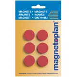 Magnetoplan Magnet Discofix Hobby auf Blisterkarte, 6 Stück, rot