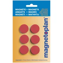 Magnetoplan Magnet Discofix Hobby auf Blisterkarte, 6 Stück, rot