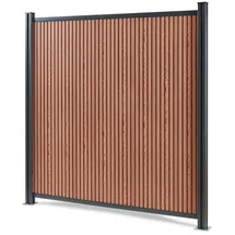 [neu.holz] Gartenzaun Startermodul 185 x 180 cm Braun/WPC