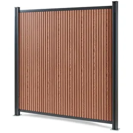 [neu.holz] Gartenzaun Startermodul 185 x 180 cm Braun/WPC