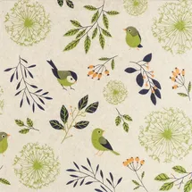 Home fashion Recyclingservietten „Birds and Twigs green“, 33x33 cm, 2-lagig, Home Fashion®, 20 Stück