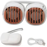 Wiederaufladbarer Nackenventilator Mit Usb-anschluss, Zwei Luftstromrichtungen, Leicht Und Faltbar, Ideal Für Reisen Und Outdoor-aktivitäten, Farbe: Weiß