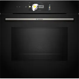Bosch Backofen mit Mikrowelle Serie 8, HMG778NB1 Einbau-Backofen Integrierbarer 60 x 60cm, Mikrowellenfunktion, digitaler Bedienring, TFT-Touchdisplay Pro, Heißluft sanft, Boost-Funktion, Schwarz