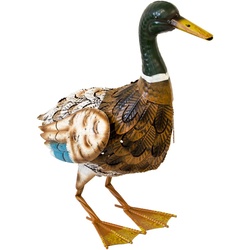 Dekofigur Ente, 45 cm hoch, Metallfigur, Gartenvogel, Gartendeko